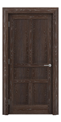 Shadbolt Timeless Type17 hardwood panelled door in European oak veneer in dark stain and lime finish