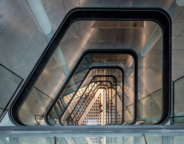 View down the atrium at No1 New Oxford Street