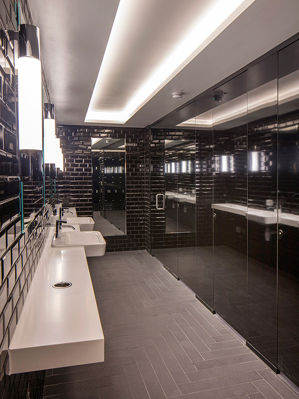 Shadbolt high-gloss cubicles doors at No1 New Oxford Street